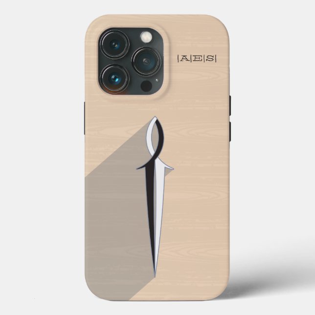 Jesus Fish Sword w/woodgrain iPhone Case (Back)