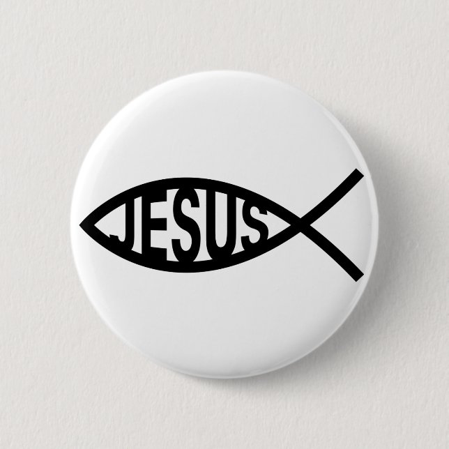 Jesus Fish Symbol 2 Inch Round Button (Front)