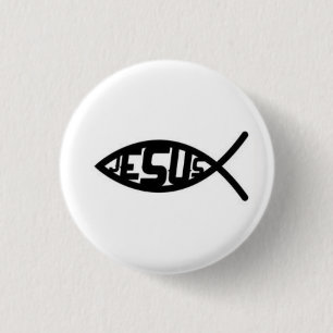 Jesus Fish Symbol Button
