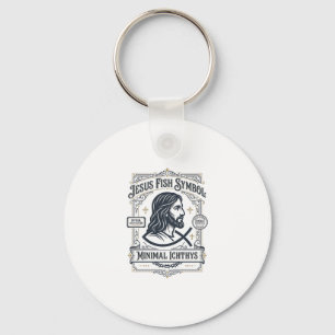 Jesus Fish Symbol Minimal Ichthys Jesus Fish Minim Keychain