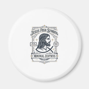 Jesus Fish Symbol Minimal Ichthys Jesus Fish Minim Magnet