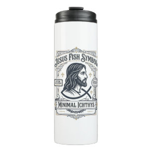 Jesus Fish Symbol Minimal Ichthys Jesus Fish Minim Thermal Tumbler