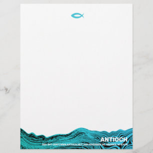 Jesus Fish Wavy Waters Letterhead