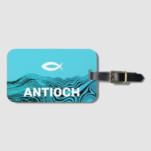 Jesus Fish Wavy Waters Luggage Tag
