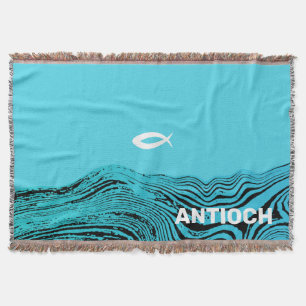 Jesus Fish Wavy Waters Throw Blanket