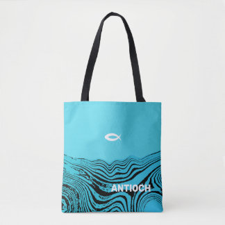 Jesus Fish Wavy Waters Tote Bag