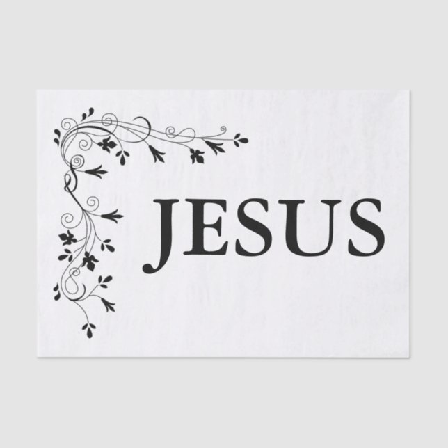 JESUS FLORAL CORNER BORDER TISSUE PAPER (Front)