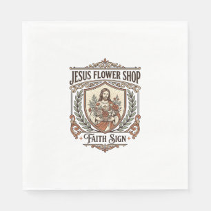 Jesus Flower Shop Faith Sign Jesus Flower Shop Sig Napkin