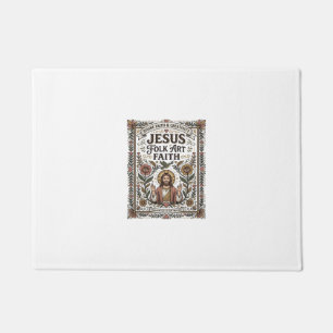 Jesus Folk Art Faith Jesus Folk Art Christian Fait Doormat