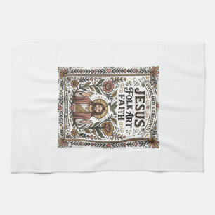 Jesus Folk Art Faith Jesus Folk Art Christian Fait Kitchen Towel