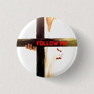 Jesus Follow Me Frisbee 1 Inch Round Button
