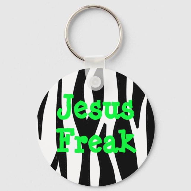 Jesus Freak Zebra Striped Keychain (Front)