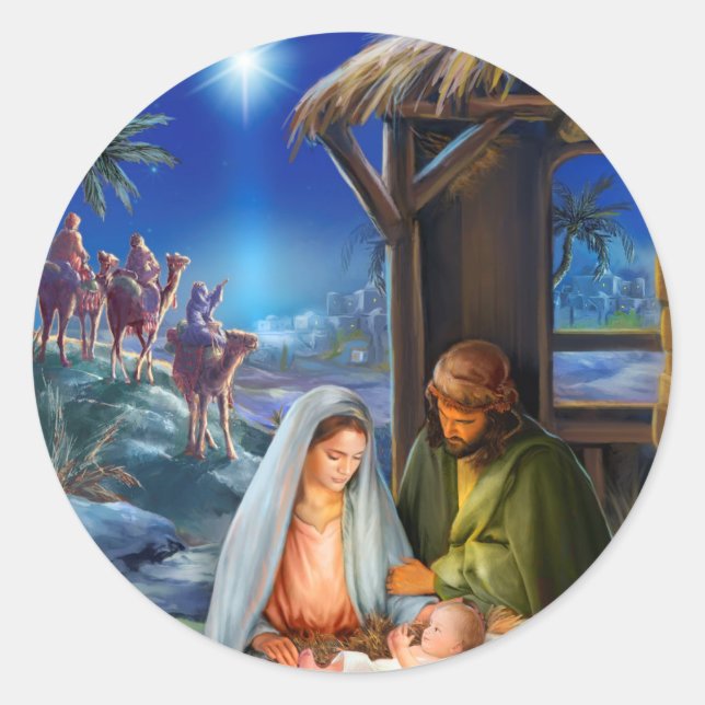 Jesus from Bethlehem Classic Round Sticker (Front)