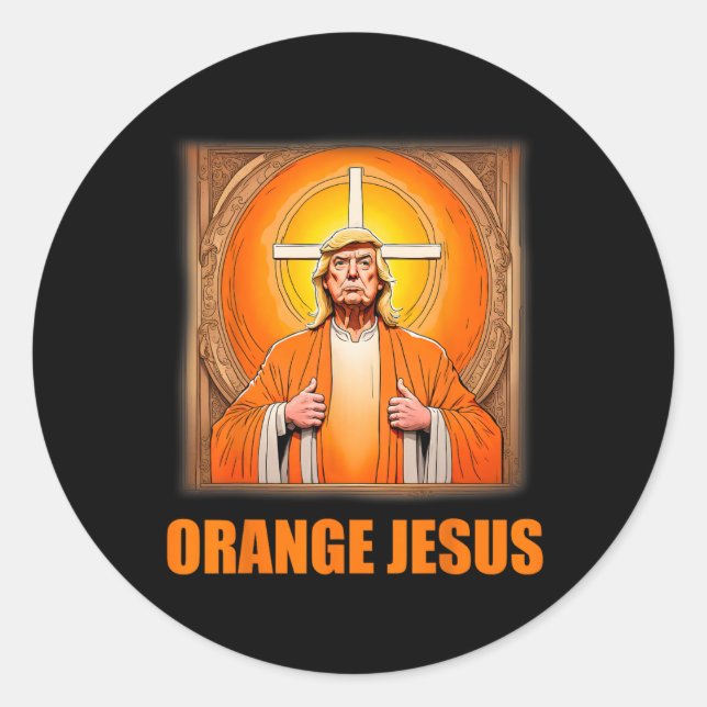 Jesus Funny Trump 1  Classic Round Sticker (Front)
