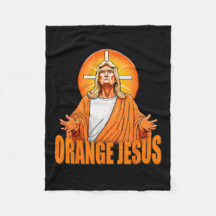 Jesus Funny Trump  Fleece Blanket