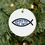 Jesus Gefilte Fish - Jewish Passover Humour Ceramic Ornament<br><div class="desc">Funny Jewish Humour Gefilte Fish T-Shirts & Gifts For Chanukah,  Passover,  or any Jewish Holiday.</div>