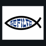 Jesus Gefilte Fish - Jewish Passover Humour Poster<br><div class="desc">Funny Jewish Humour Gefilte Fish T-Shirts & Gifts For Chanukah, Passover, or any Jewish Holiday.</div>