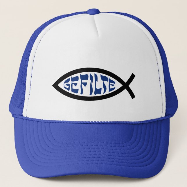 Jesus Gefilte Fish - Jewish Passover Humour Trucker Hat (Front)