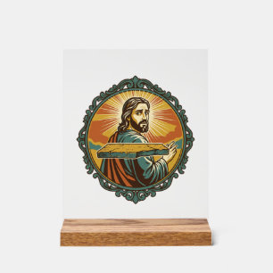 Jésus gêné trébuchant surface plane publique club