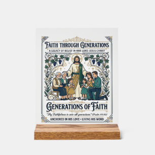 Jesus Genealogy Family Tree Shirt Faith Based Desi Acrylic Sign