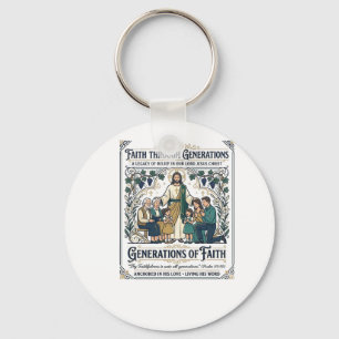 Jesus Genealogy Family Tree Shirt Faith Based Desi Keychain