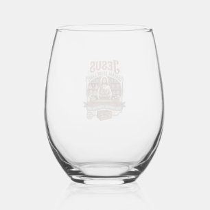 Jesus General Store Label Jesus General Store Chri Stemless Wine Glass
