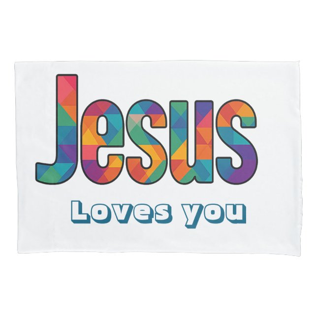Jesus geometric design pillowcase (Front)