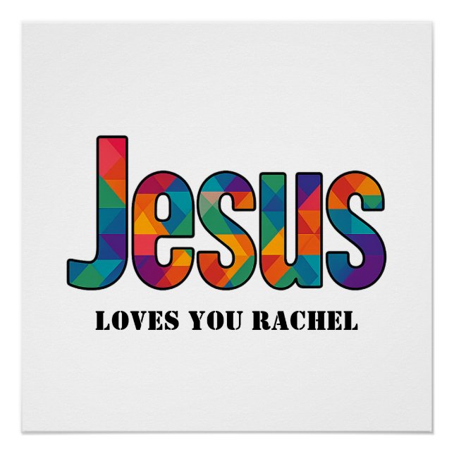 Jesus geometric pattern Glossy Poster (Front)