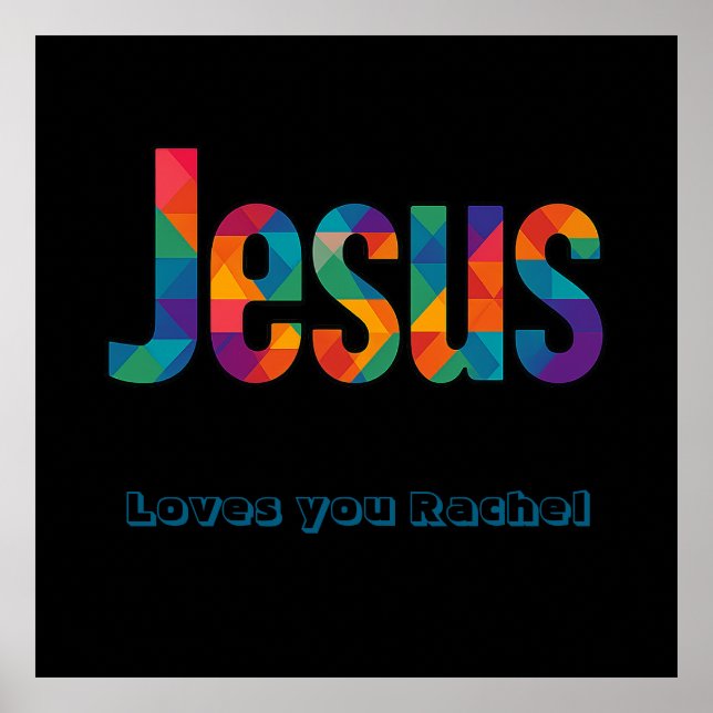Jesus geometric pattern Glossy Poster (Front)