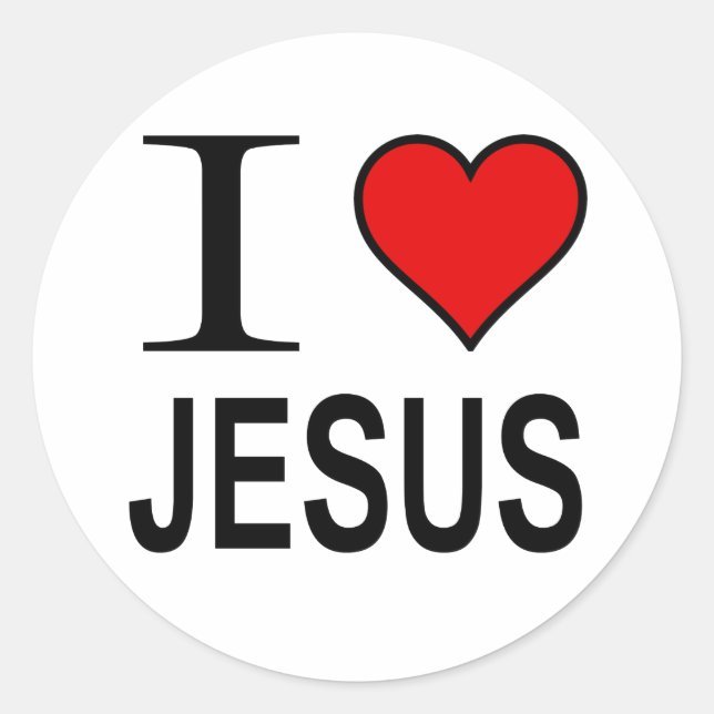 Jesus Gifts I Love Jesus Classic Round Sticker (Front)
