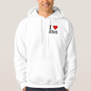Jesus Gifts I Love Jesus Logo on a zip jacket Hoodie