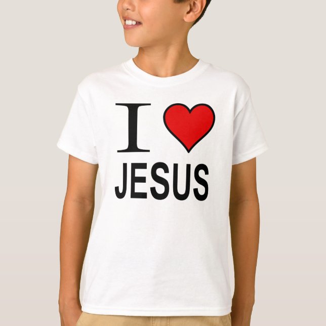 Jesus gifts I love Jesus logo on tshirt (Front)