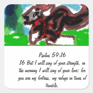 Jesus give love  and strength, square sticker