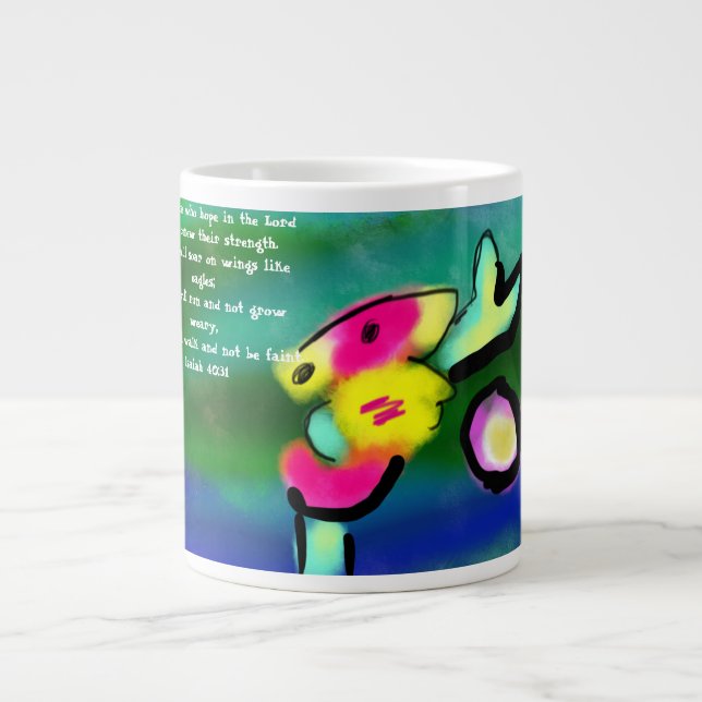 jesus give strong  large coffee mug (Front)
