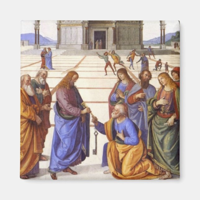 Jesus gives Peter the keys to Heaven Magnet (Front)