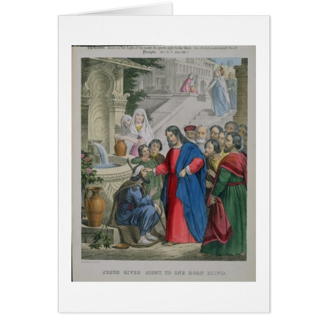 Jesus Gives Sight to One Born Blind, from a bible (Front)