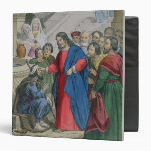 Jesus Gives Sight to One Born Blind, from a bible Binder