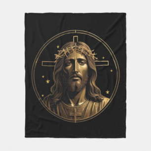 Jesus Gold 1 Fleece Blanket