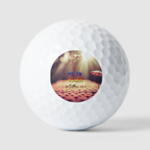 Jesus Golden Cross He Is Risen Matthew 28:6 Golf Balls