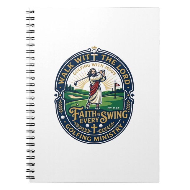 Jesus Golf Shirt Faith Based Design_1 Notebook (Front)