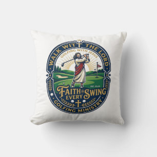 Jesus Golf Shirt Faith Based Design_1 Throw Pillow