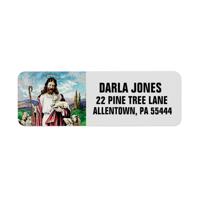 JESUS GOOD SHEPHARD RETURN ADDRESS LABELS (Front)