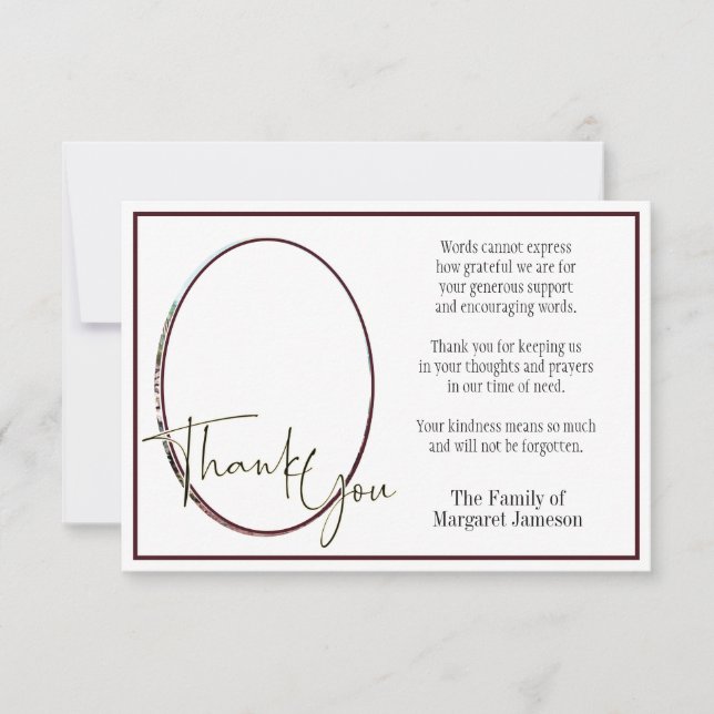 Jesus Good Shepherd Religious Thank You Condolence (Front)