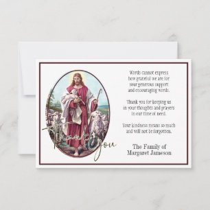 Jesus Good Shepherd Religious Thank You Condolence Card