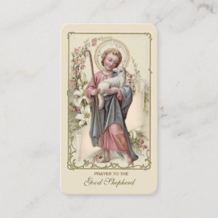 Jesus Good Shepherd Vintage Religious Holy Prayer Place Card