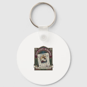 Jesus Gospel Newspaper Jesus Newspaper Christian F Keychain