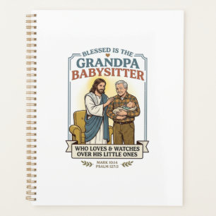 Jesus Grandparents Babysitting Humour Shirt Faith Planner