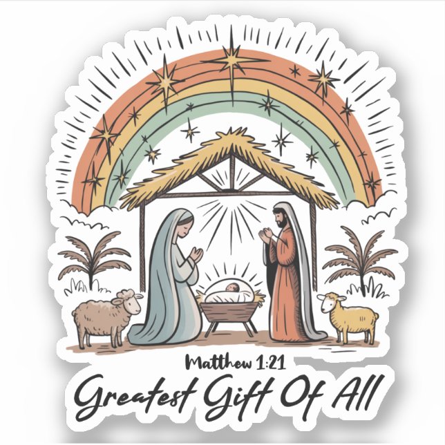 Jesus Greatest Gift of All Nativity Christian (Front)