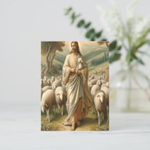 Jesus Guiding Sheep Through Green Pastures