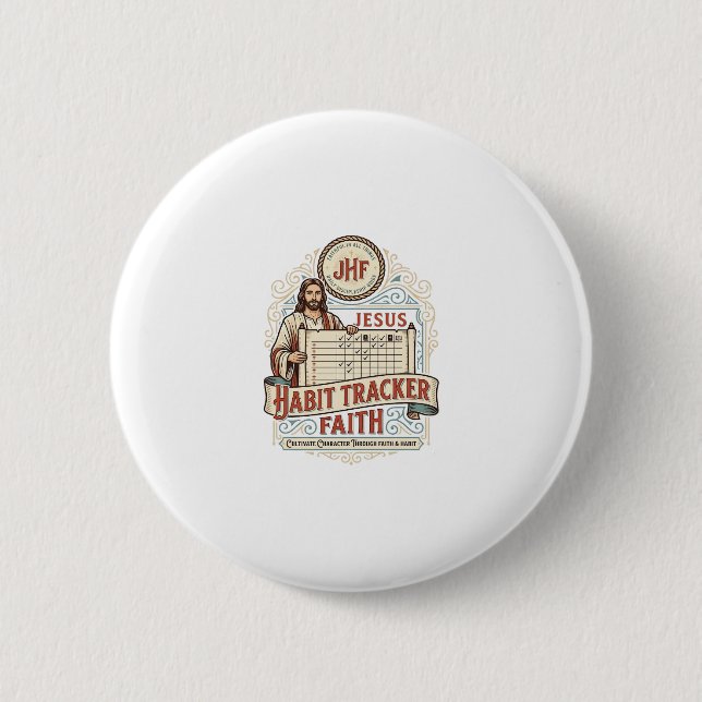 Jesus Habit Tracker Faith Jesus Habit Tracker Chri 2 Inch Round Button (Front)
